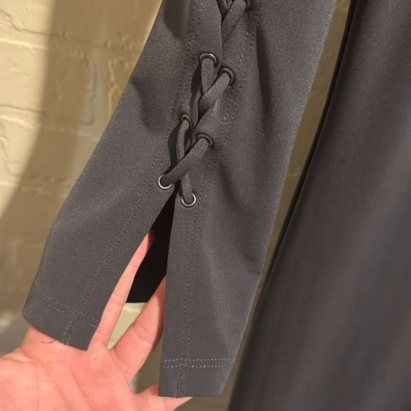 Velvet gray dress graham & Spencer Long Sleeve with Lace-Up Detail XS NEW - Picture 2 of 6